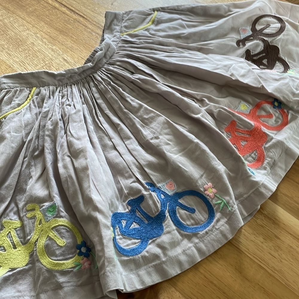 Mini Boden Skirt with Bicycle Embroidery, Size 3-4Y - Picture 2 of 3